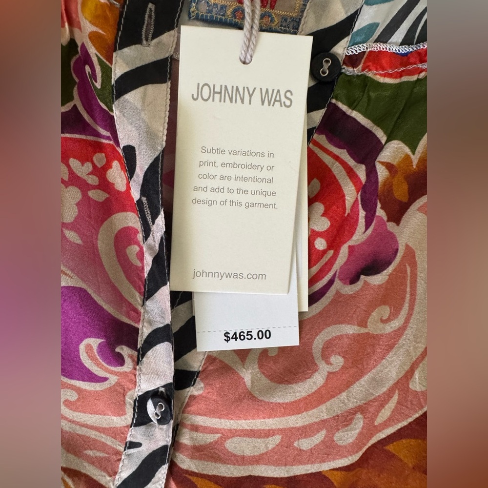 Johnny Was Multicolor Floral silk Dress size XL - Picture 9 of 10